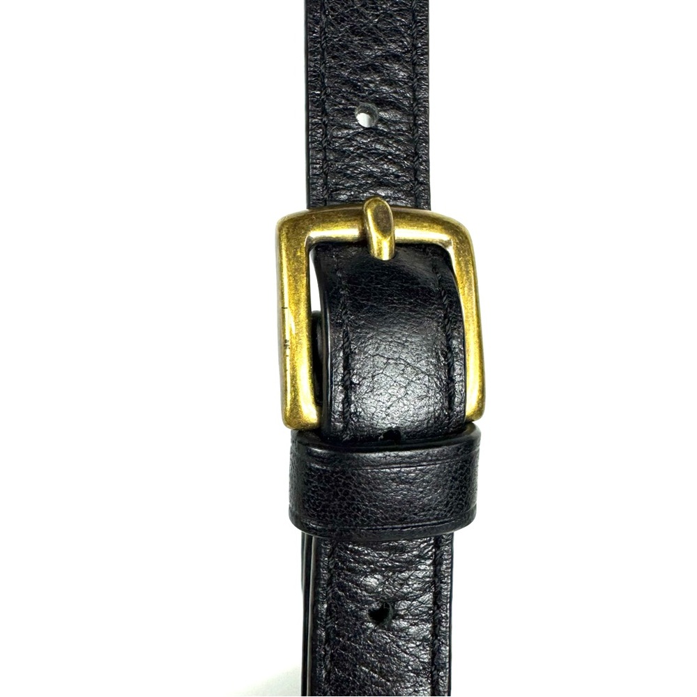 COACH black lthr crossbody shoulder bag w long strap, studs, brass hardware EUC - Picture 9 of 16